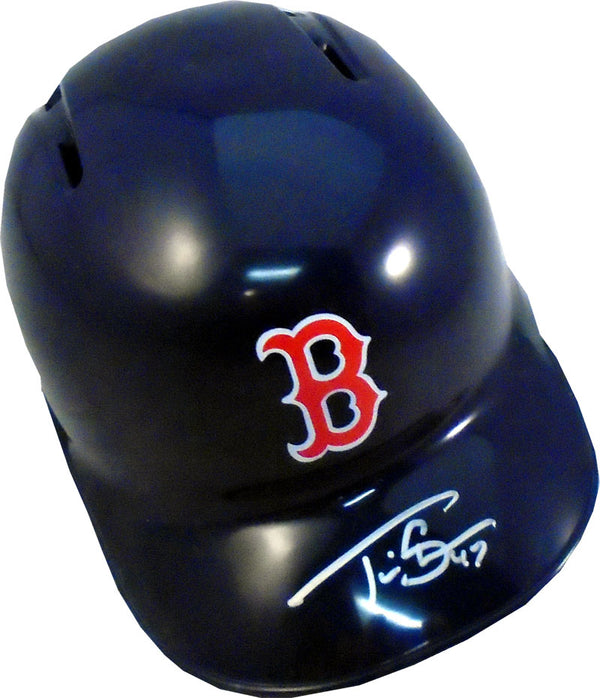 Travis Shaw Autographed Boston Red Sox Mini Helmet (PSA)