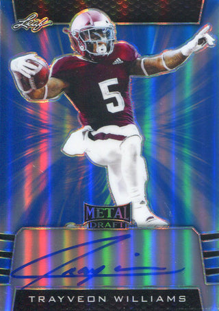 Trayveon Williams Autographed 2019 Leaf Metal Draft Rookie Card