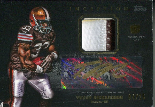 Trent Richardson Autographed 2012 Topps Inception Rookie Jersey Card