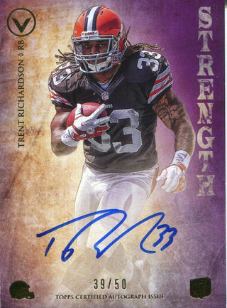 Trent Richardson Autographed 2012 Topps Valor Rookie Card