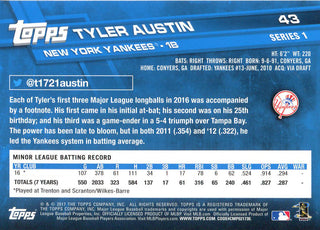 Tyler Austin 2017 Topps Rookie Card #43