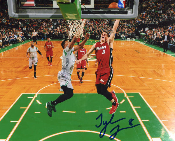 Tyler Johnson Autographed Dunking 8x10 Photo