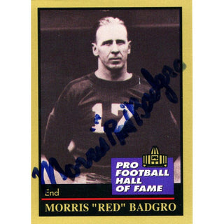 Morris Badgro Autographed 1991 Enor Card
