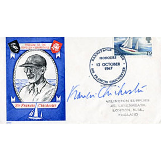 Sir Francis Charles Chichester Autographed / Signed 1967 Celebrity Postcards