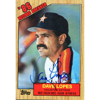 Dave Lopes Autographed 1987 Topps Card