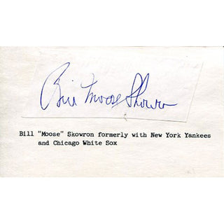 Bill Moose Skowron Autographed 3x5 Card