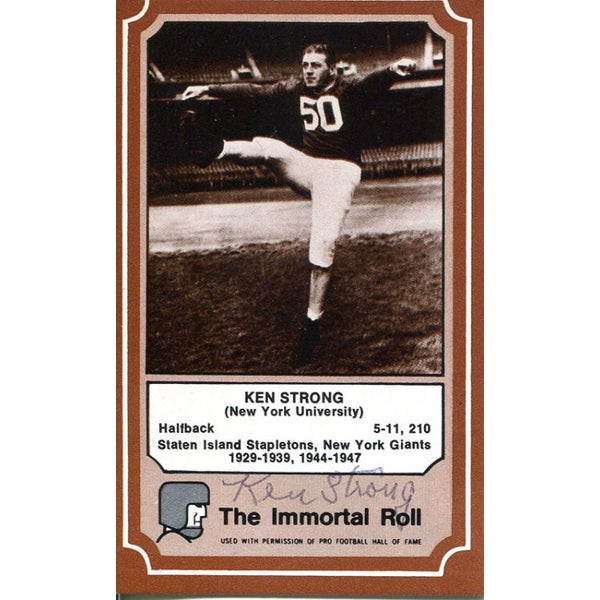 Ken Strong Autographed Immortal Roll Card