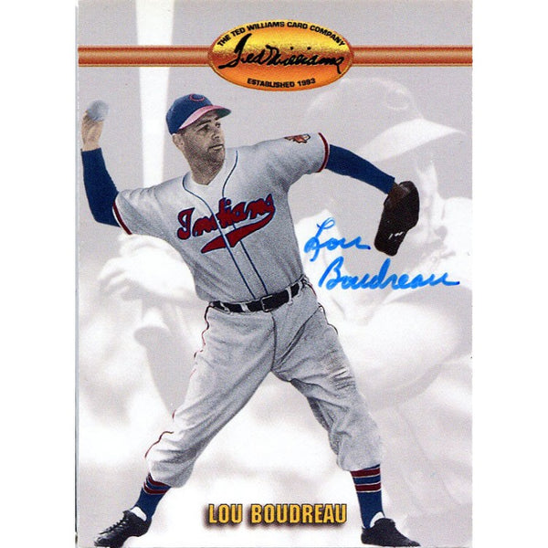 Lou Boudreau Autographed 1993 Ted Williams Company Card