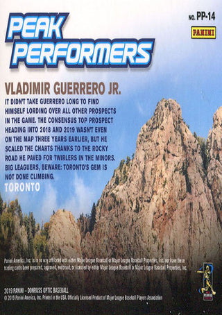 Vladimir Guerrero Jr. 2019 Donruss Optic Peak Performers Rookie Card