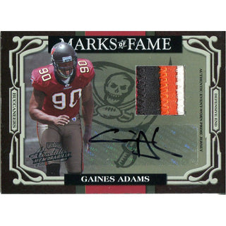 Gaines Adams Autographed 2007 Playoff Absolute Jersey Card