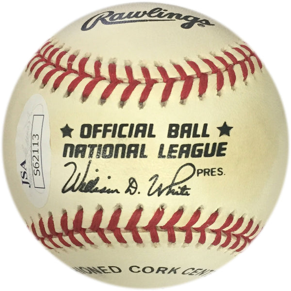Willie Grace Autographed Baseball (JSA) Back