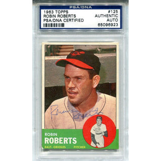 Robin Roberts Autographed 1963 Topps Card