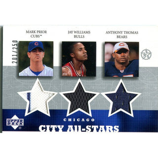 Mark Prior Jay Williams & Anthony Thomas Unsigned 2003 Upper Deck Jersey Card