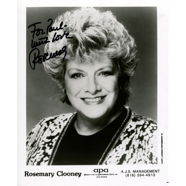 Rosemary Clooney Autographed 8x10 Photo