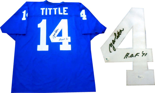 YA Tittle "HOF 71" Autographed New York Giants Jersey (JSA)