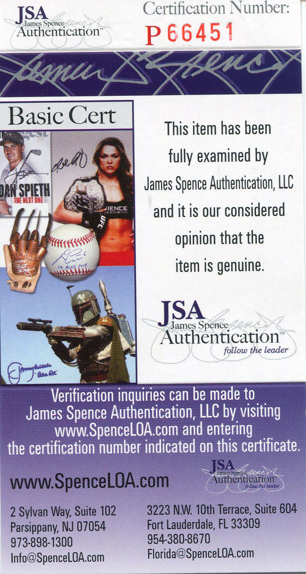 YA Tittle "HOF 71" Autographed New York Giants Jersey (JSA) COA