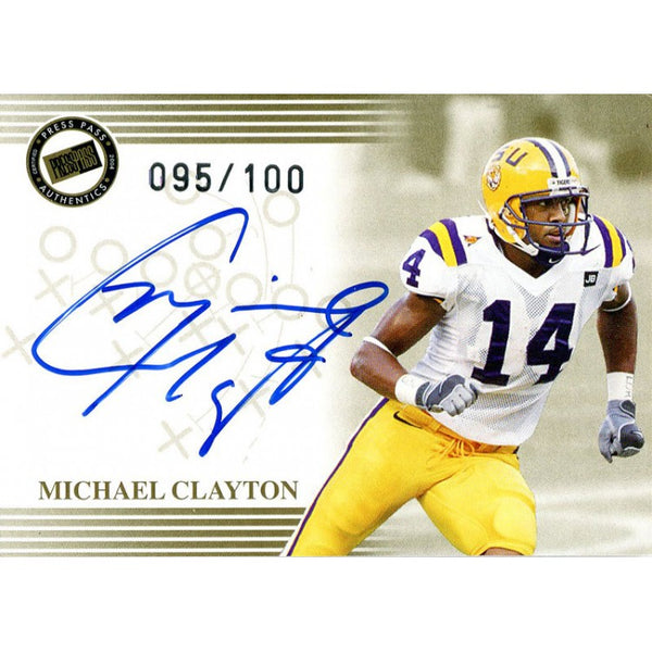 Michael Clayton Autographed 2004 Press Pass Card