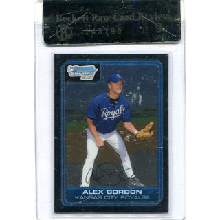 Alex Gordon Unsigned 2006 Bowman Chrome Card