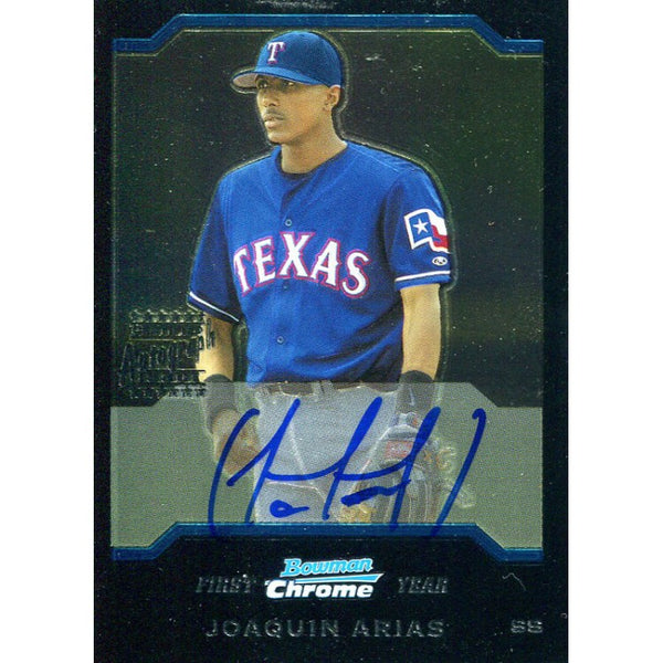 Joaquin Arias Autographed 2004 Bowman Chrome Card